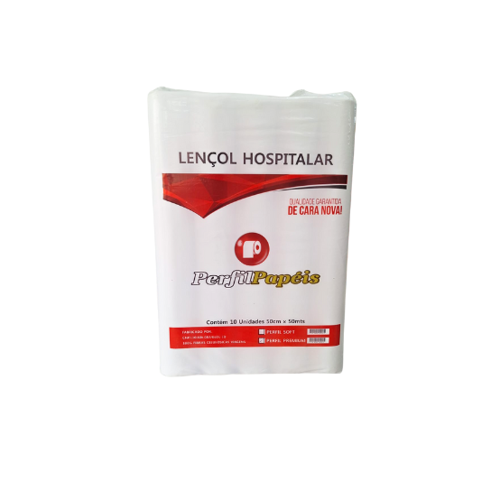 Lençol Hospitalar - 50cm x 50 metros - Fardo com 10 und