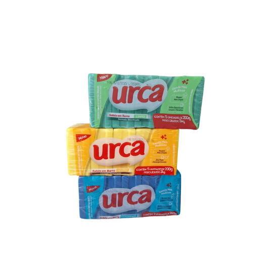 Sabão em barra Urca 1kg - Neutro, Limão e Original