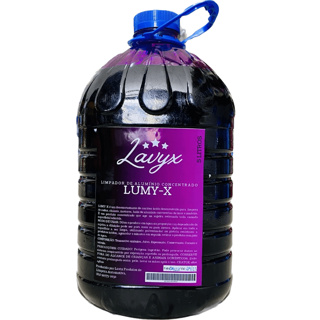 Limpador de Aluminio Concentrado LUMY-X - 5 Litros - Lavyx 